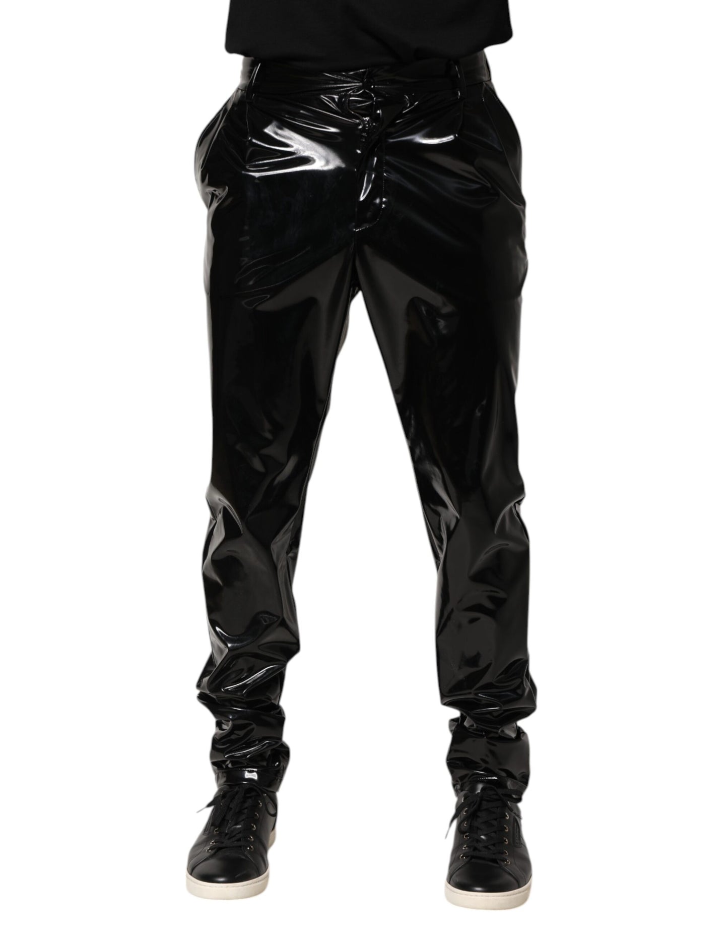 Pantalon homme en polyester noir taille mi-hauteur Dolce &amp; Gabbana