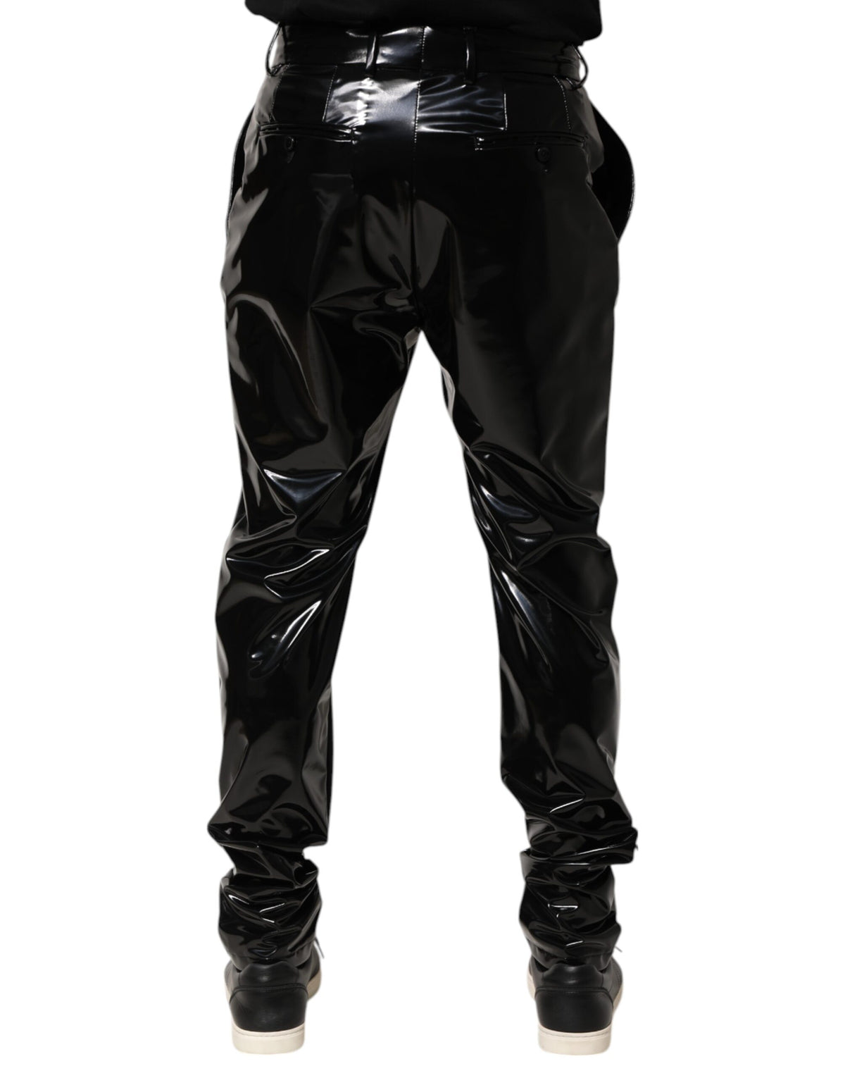 Pantalon homme en polyester noir taille mi-hauteur Dolce &amp; Gabbana