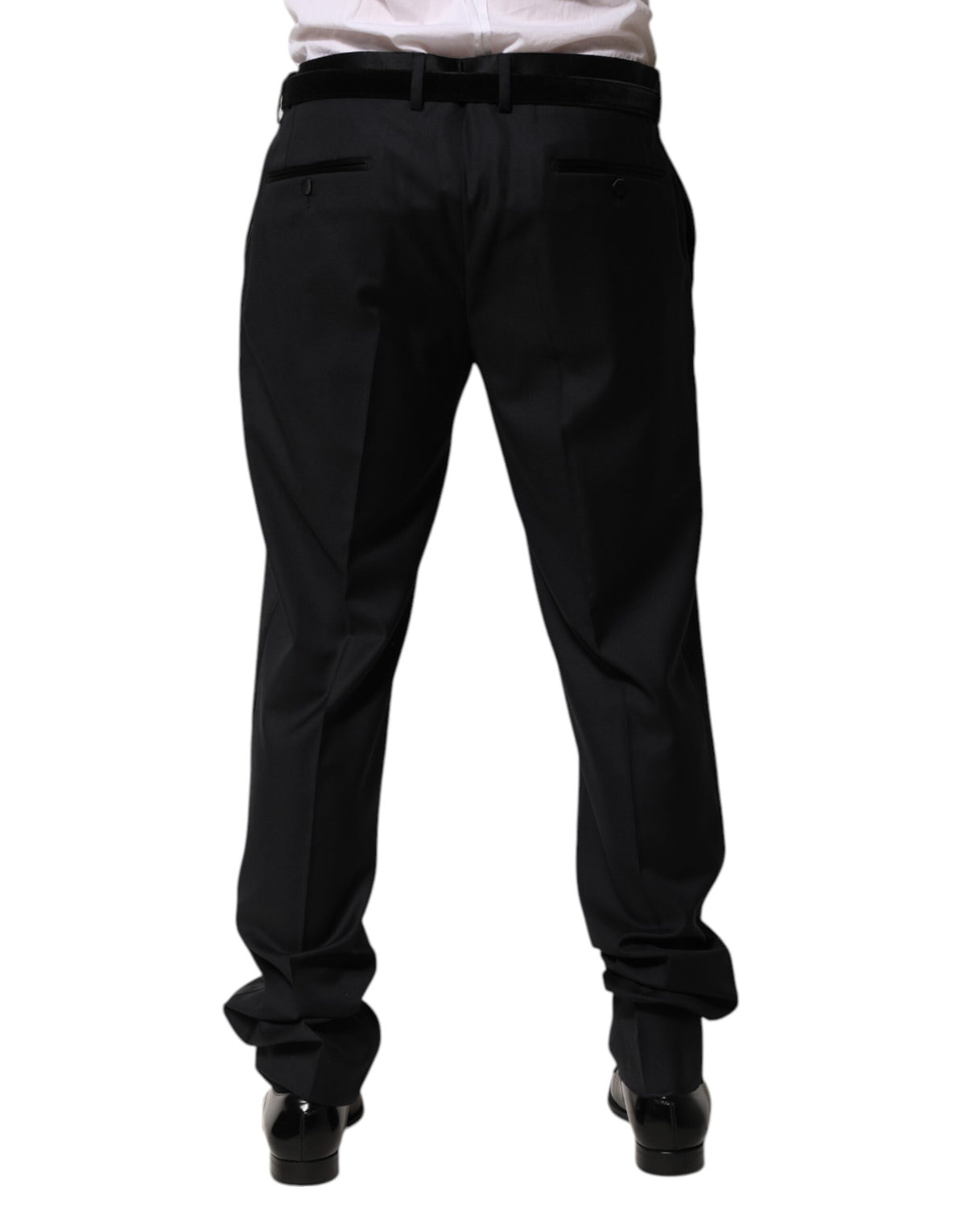 Pantalon de costume habillé noir en laine pour homme de Dolce &amp; Gabbana