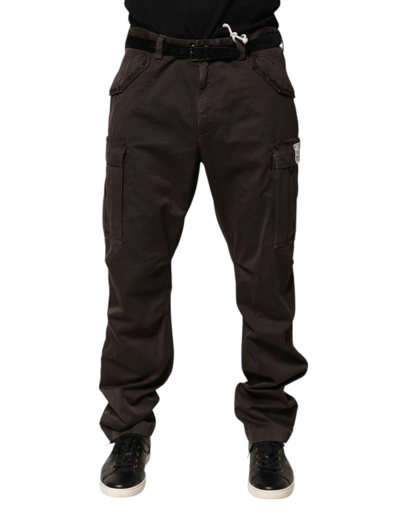Pantalon cargo homme en coton stretch marron Dolce &amp; Gabbana