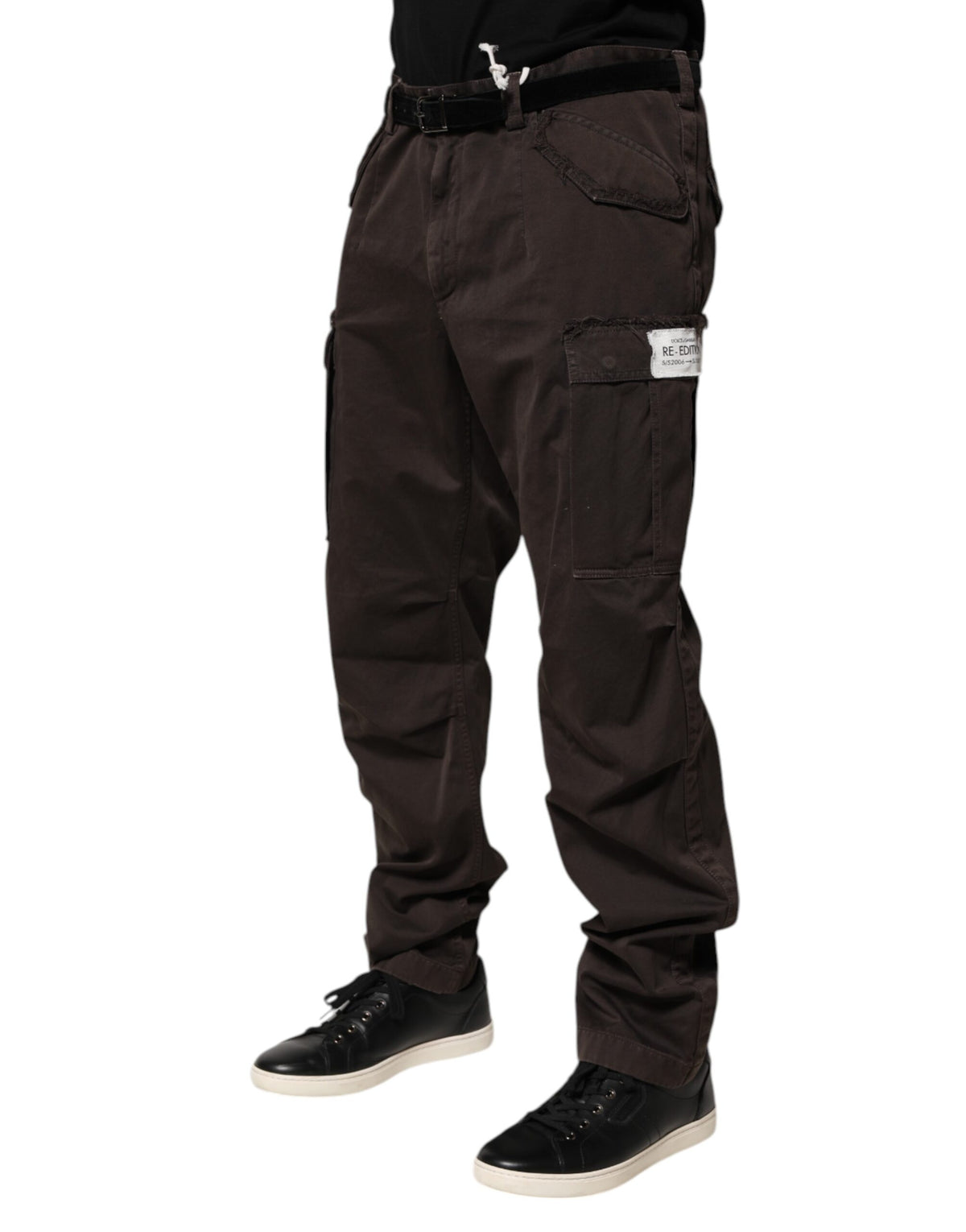 Pantalon cargo homme en coton stretch marron Dolce &amp; Gabbana
