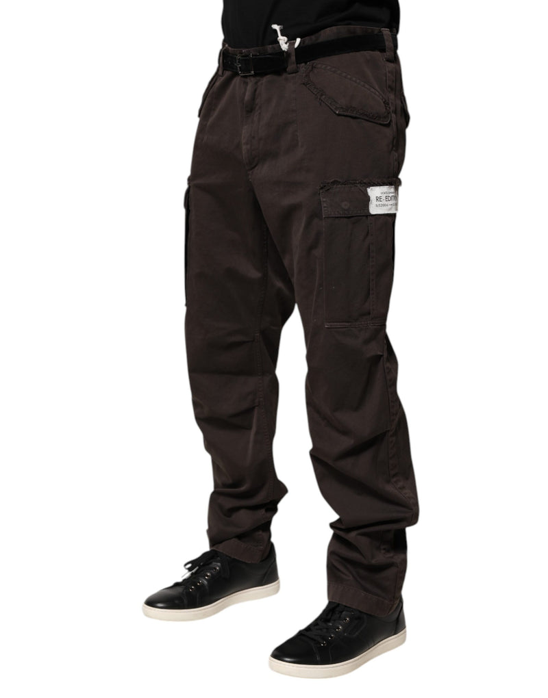 Pantalon cargo homme en coton stretch marron Dolce &amp; Gabbana