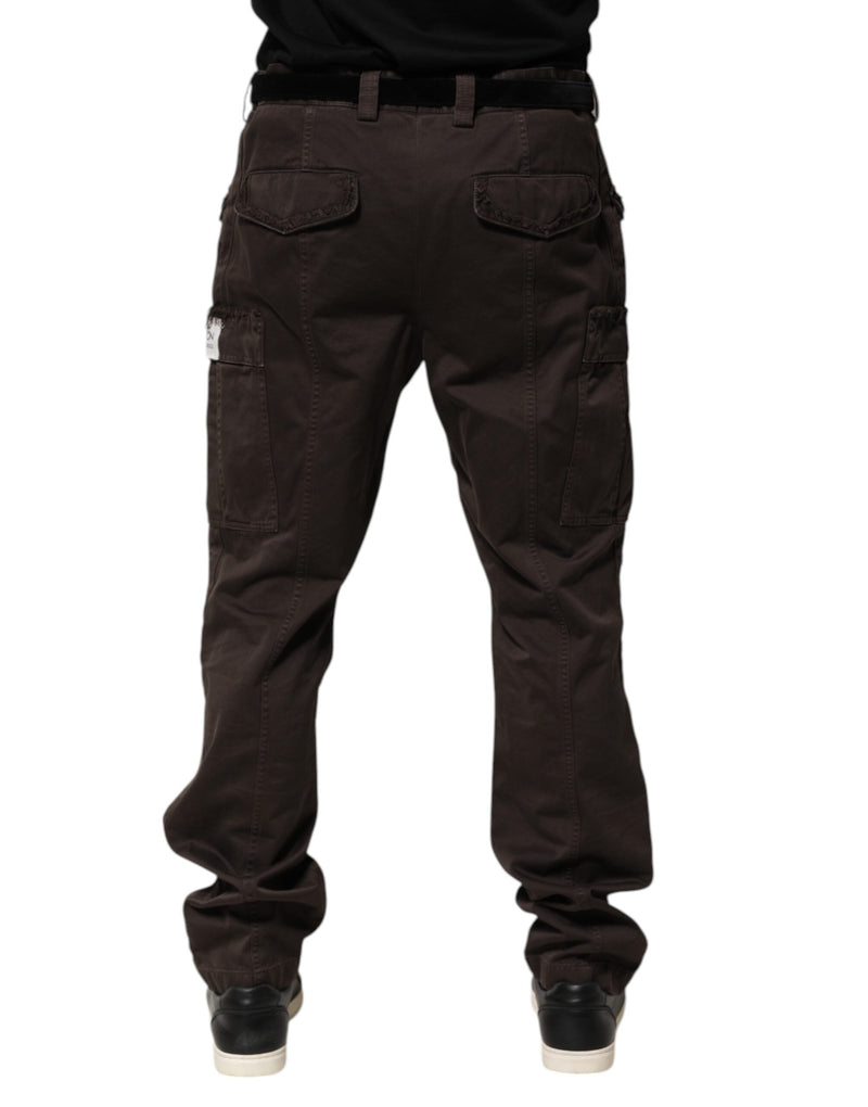 Pantalon cargo homme en coton stretch marron Dolce &amp; Gabbana