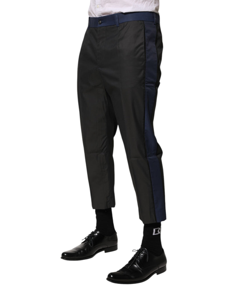 Dolce &amp; Gabbana grijswitte katoenen 3/4 chino broek (cropped)