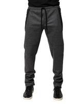 Pantalon de jogging en laine mélangée gris et noir Dolce &amp; Gabbana