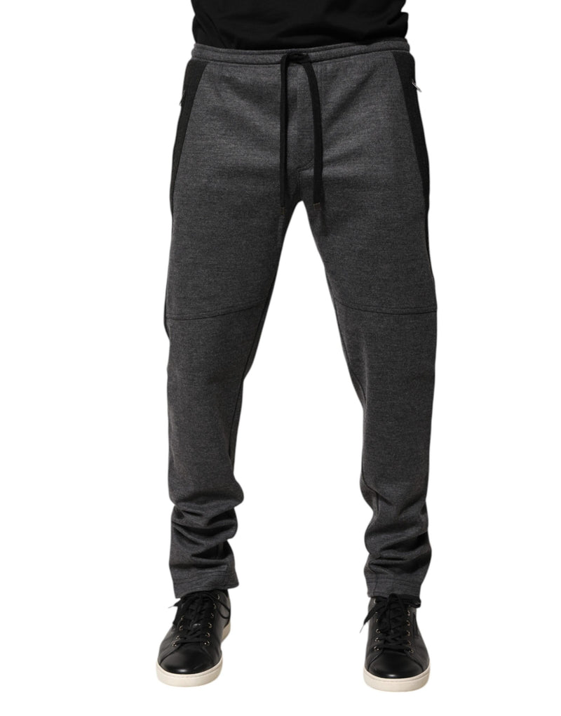 Dolce &amp; Gabbana grijze en zwarte joggingbroek van wolmix