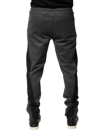 Dolce & Gabbana Gray Black Wool Blend Jogger Sweatpants  Pants