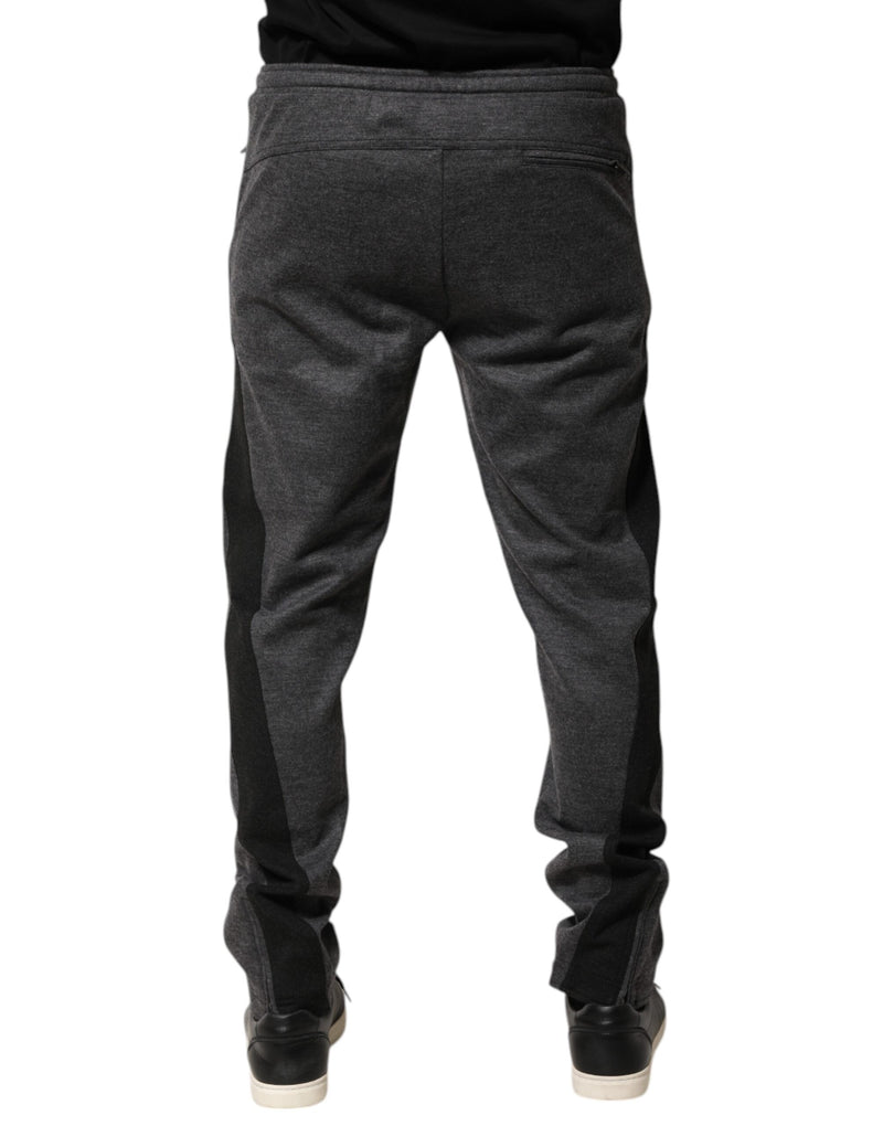 Dolce &amp; Gabbana grijze en zwarte joggingbroek van wolmix