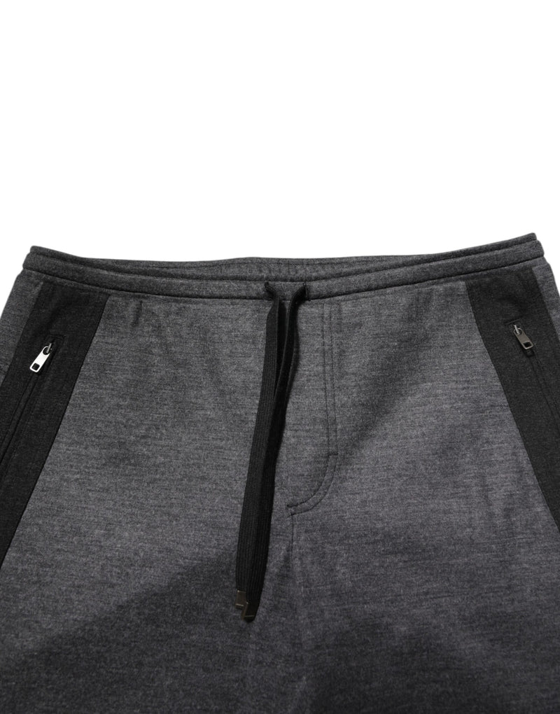 Dolce &amp; Gabbana grijze en zwarte joggingbroek van wolmix