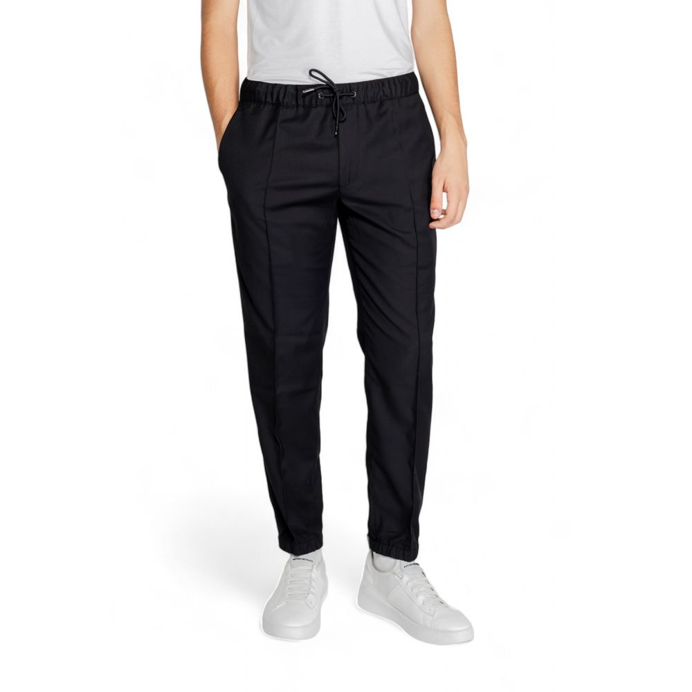 Pantalon en polyester noir Armani Exchange