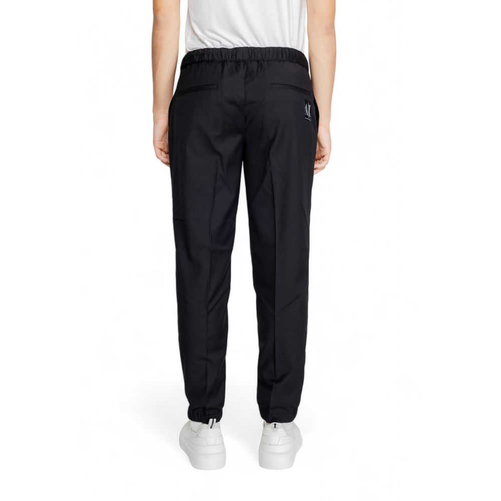 Pantalon en polyester noir Armani Exchange