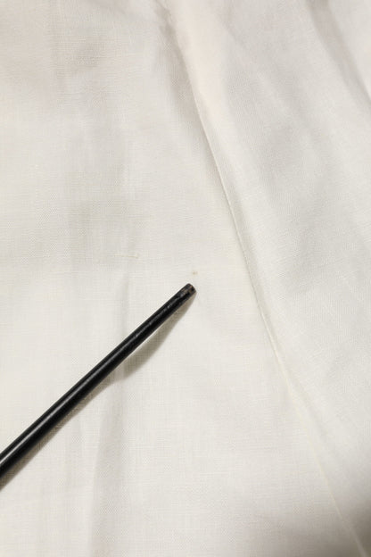 Dolce & Gabbana Cream Linen Dress Slim Formal Trouser Pants