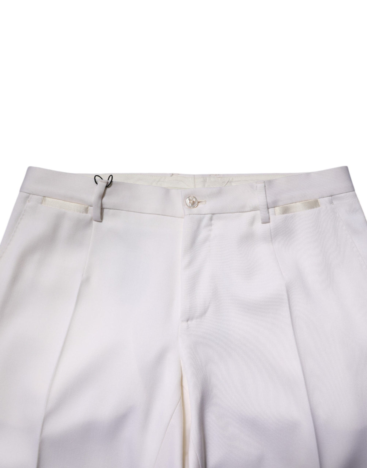 Pantalon tailleur droit en polyester blanc Dolce &amp; Gabbana