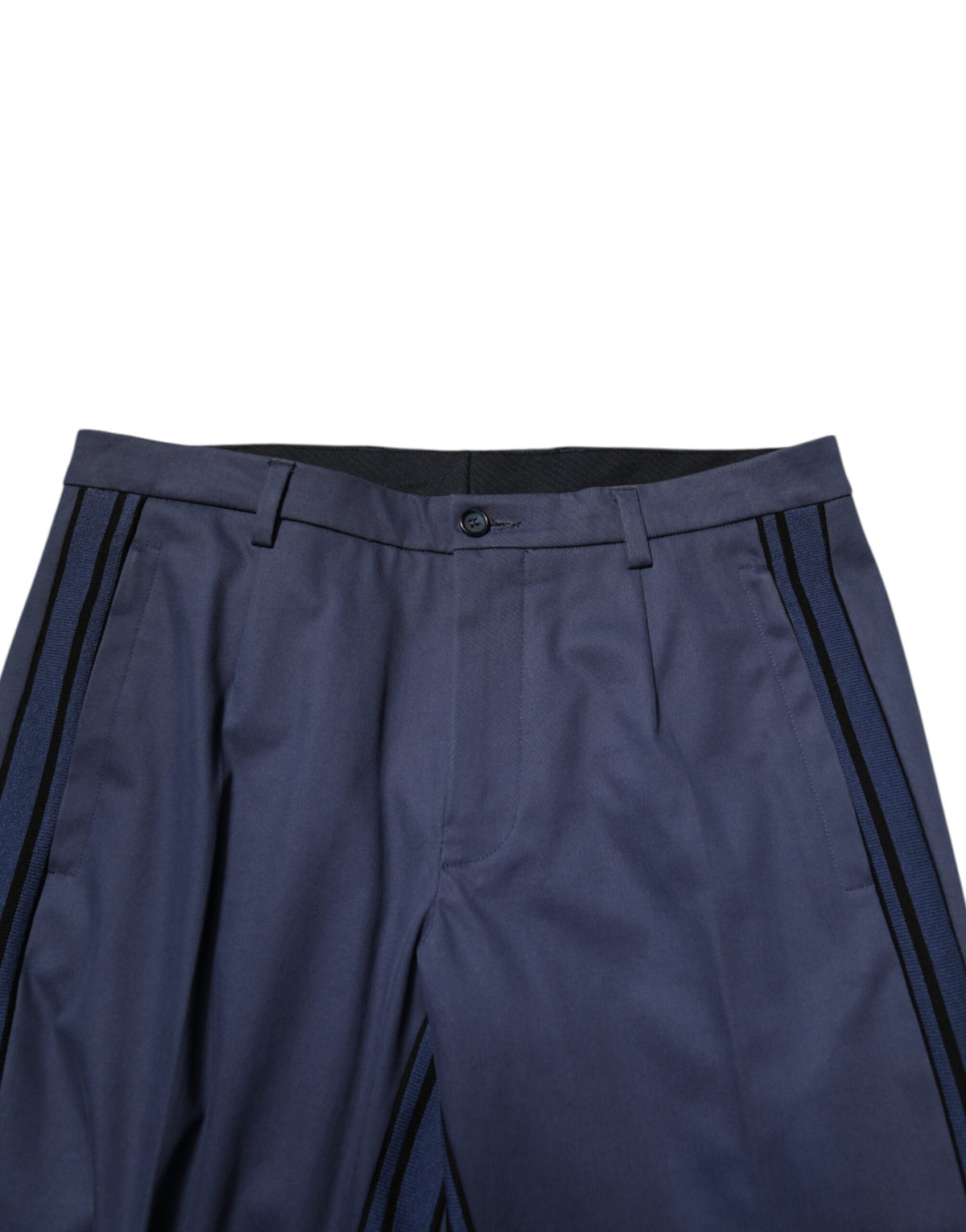 Pantalon tailleur homme Dolce &amp; Gabbana en coton bleu, coupe fuselée.