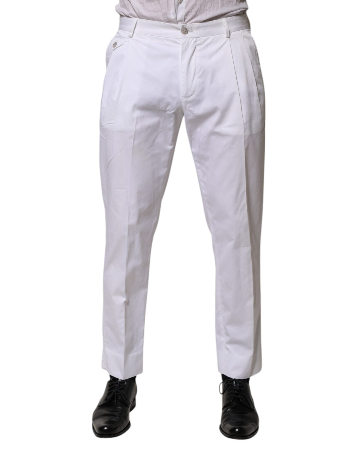 Jupe en coton blanc, pantalon tailleur slim et formel Dolce &amp; Gabbana