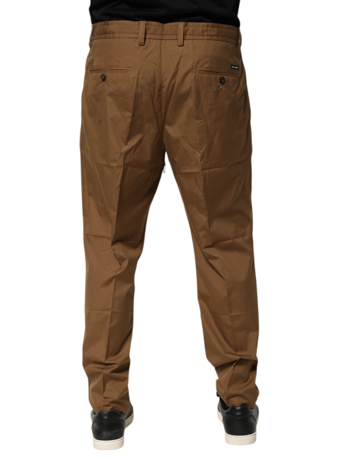 Pantalon jogging homme en coton chiné marron taille mi-hauteur Dolce &amp; Gabbana