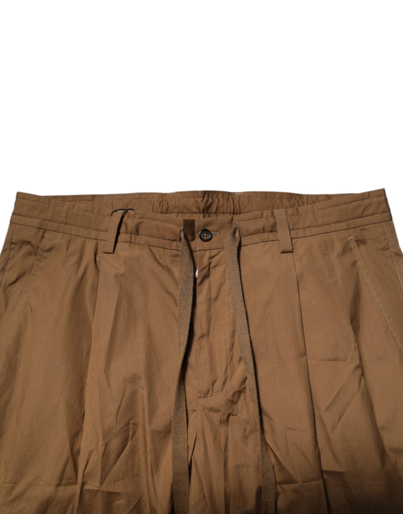 Pantalon jogging homme en coton chiné marron taille mi-hauteur Dolce &amp; Gabbana