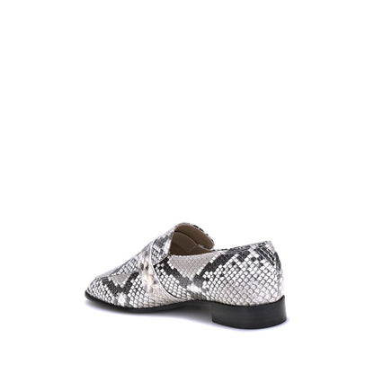 Ferragamo leren loafers met pythonprint