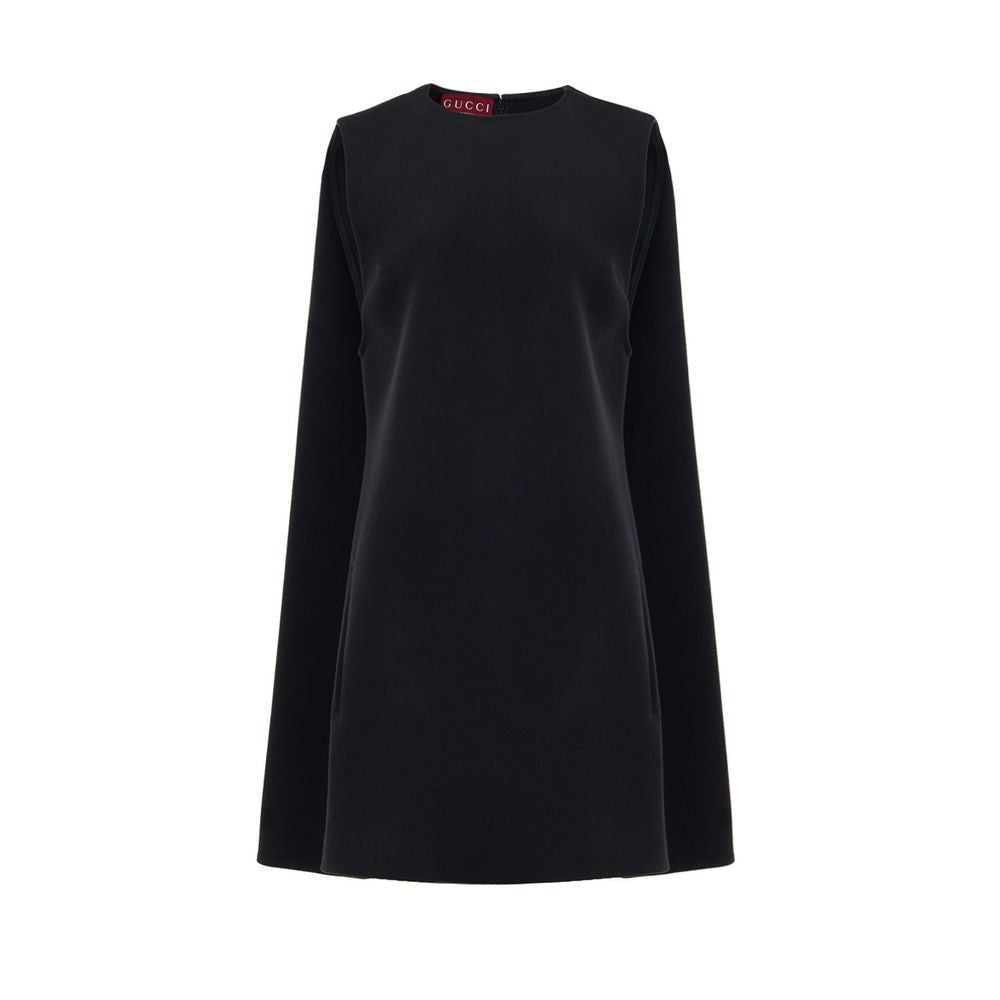 Gucci Black Wool Short Sleeveless Bell Dress