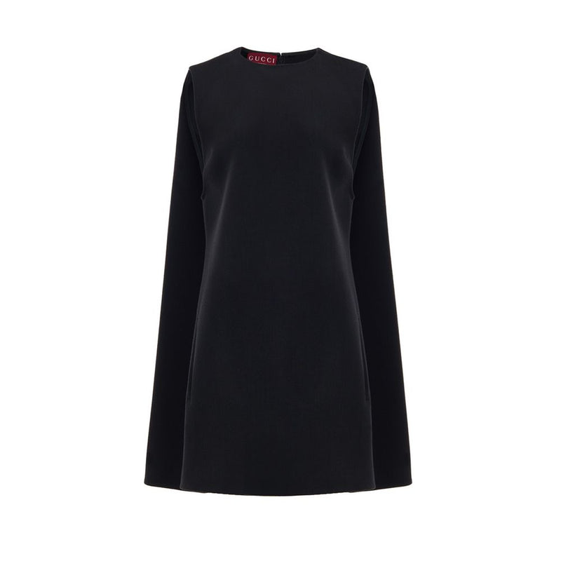 Gucci Black Wool Short Sleeveless Bell Dress