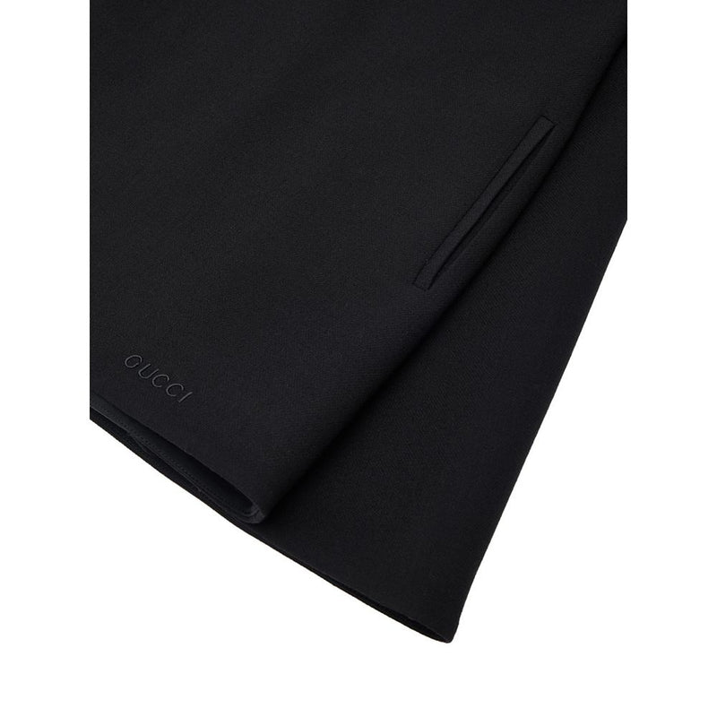 Gucci Black Wool Short Sleeveless Bell Dress