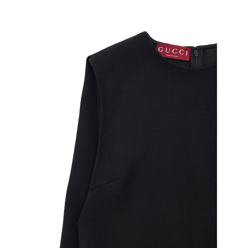 Gucci Black Wool Short Sleeveless Bell Dress