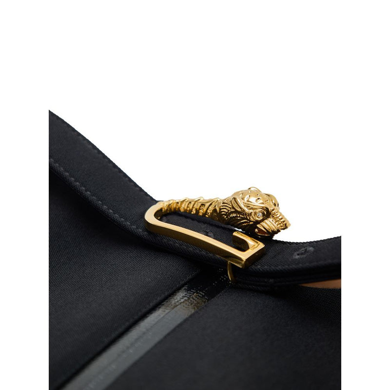 Gucci Black Wool Skirt with Zip and Belt