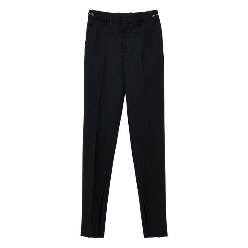 Gucci Black Wool Jeans Denim - Tailored Trousers with Metallic Detail