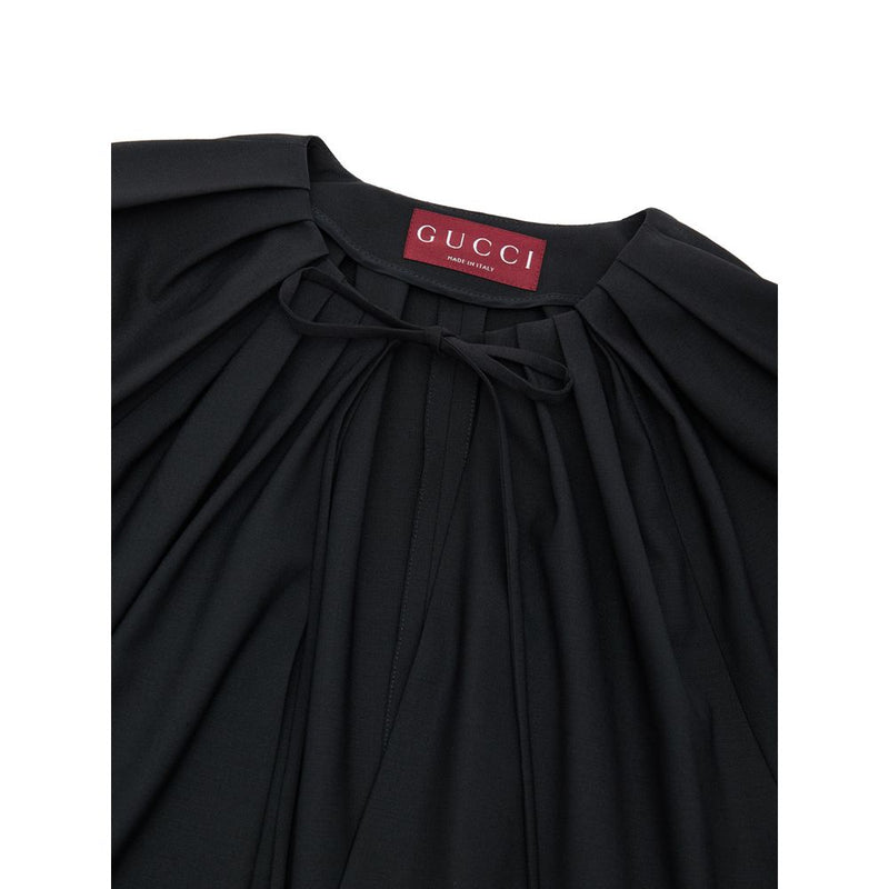 Gucci Black Wool Jumpsuit with GG Logo Belt