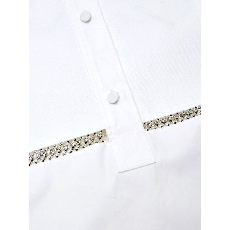 Gucci White Cotton Shirt with Crystal Decorations