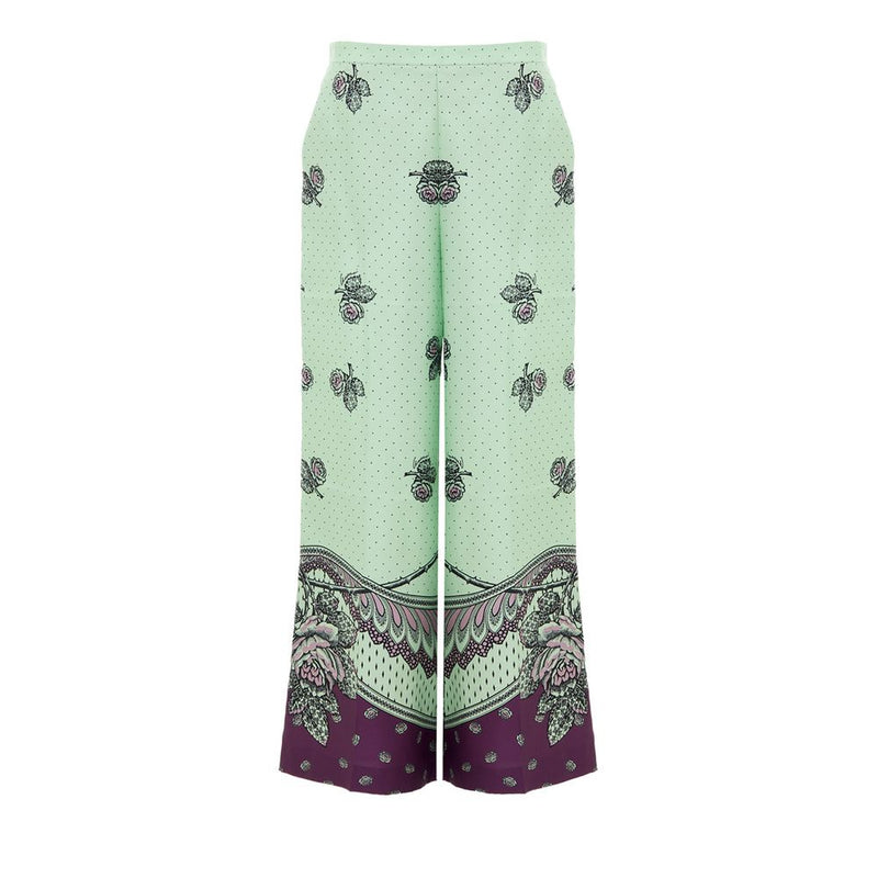 Gucci Green Silk Pant - Print Palazzo Pants