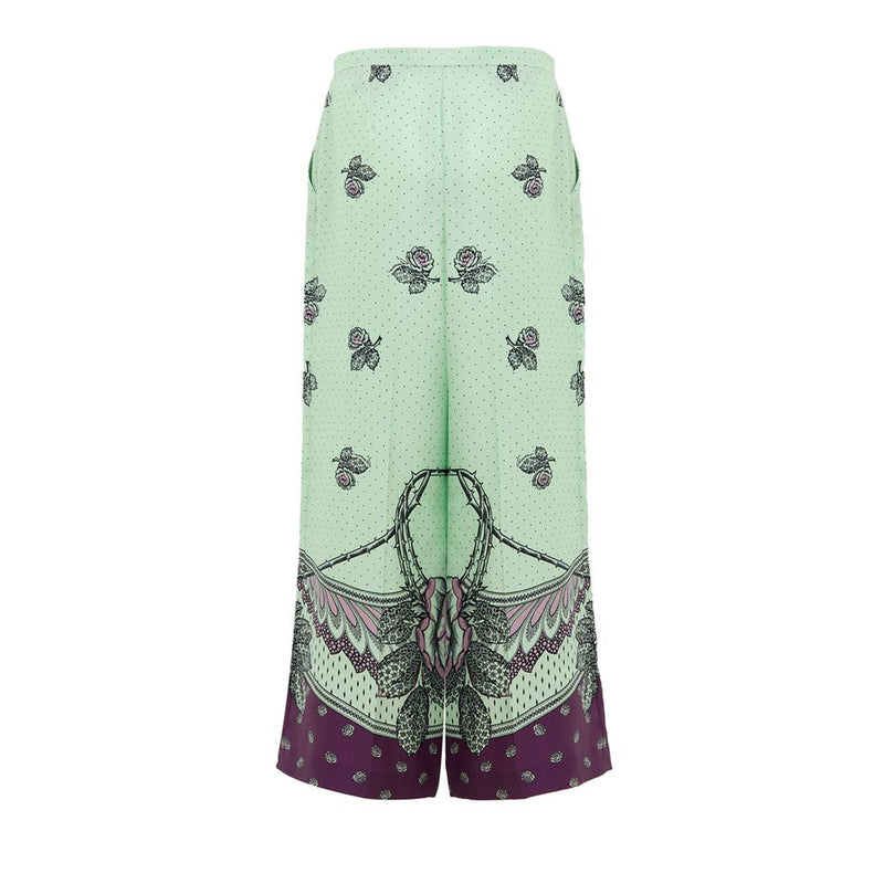 Gucci Green Silk Pant - Print Palazzo Pants