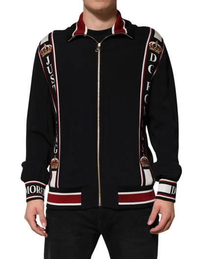 Sweat à capuche zippé noir DG King de Dolce &amp; Gabbana