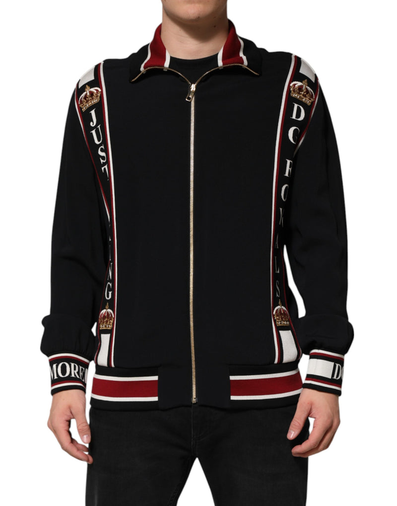 Dolce &amp; Gabbana Zwarte DG King Full Zip Sweatshirt Trui