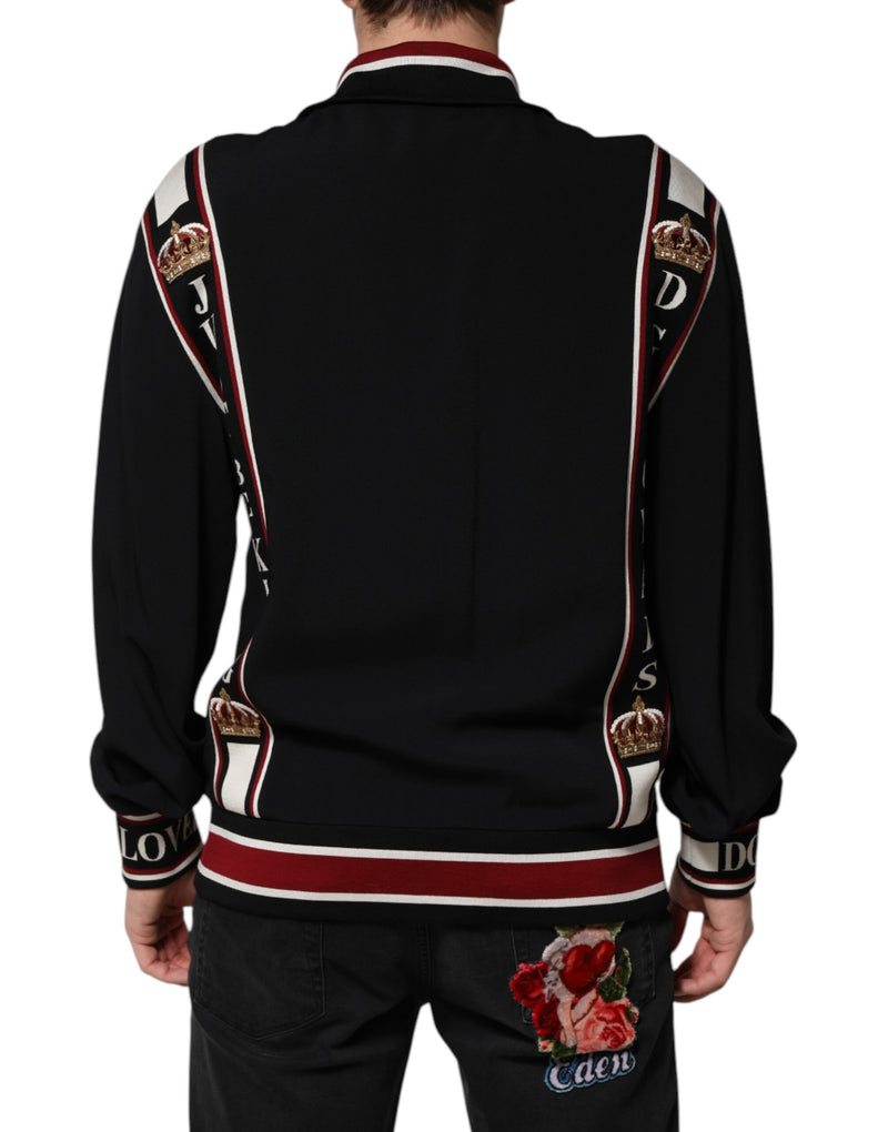 Dolce &amp; Gabbana Zwarte DG King Full Zip Sweatshirt Trui