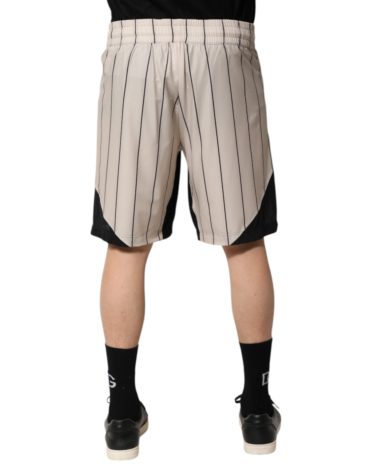 Shorts de survêtement en polyester blanc cassé avec logo DG de Dolce &amp; Gabbana