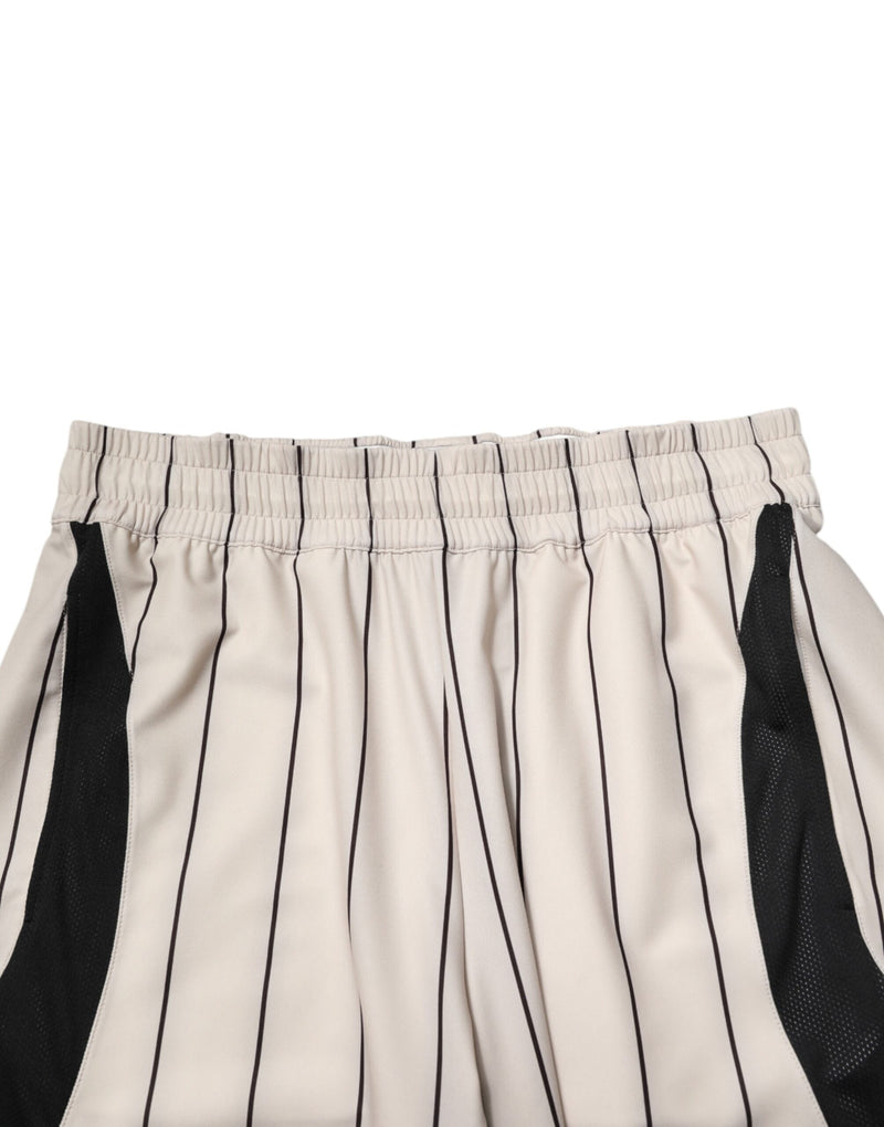 Dolce &amp; Gabbana Off White Polyester DG Logo Sweatshorts (korte broek)