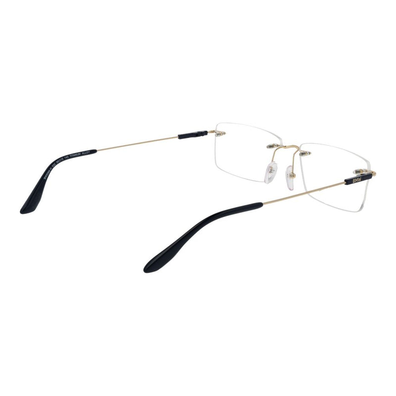 BMW Gold Men Glasses Frame - Stylish Rimless Design