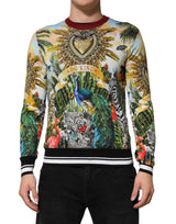 Pull en soie Dolce &amp; Gabbana à motif couronne et cœur tropical