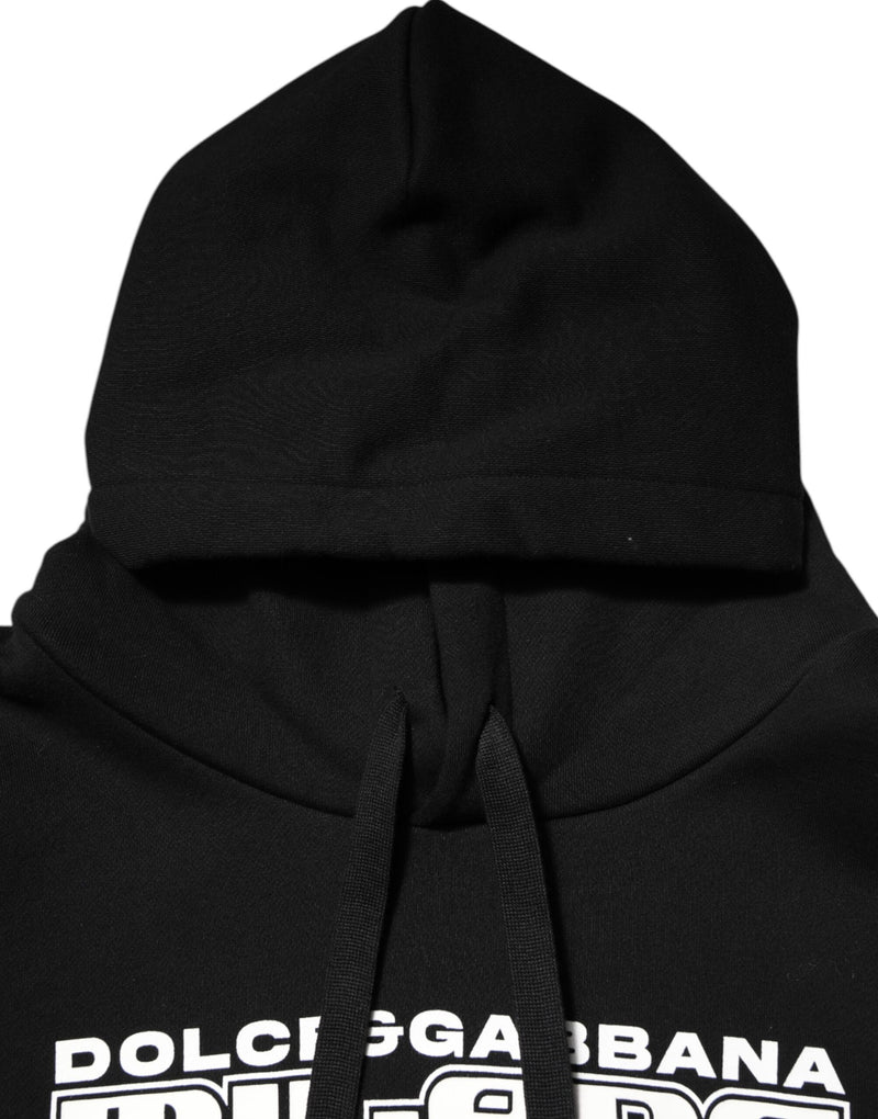 Dolce &amp; Gabbana Zwarte Katoenen Hoodie met DG Milano Logo Print