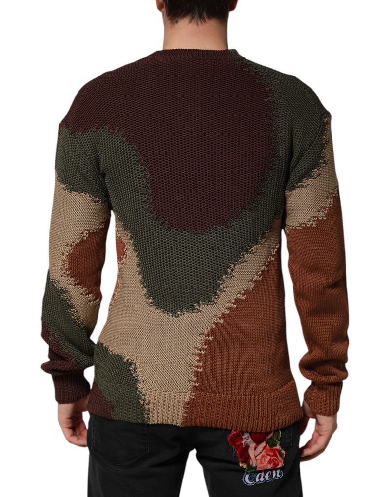 Dolce &amp; Gabbana Multicolor Abstracten Katoenen Heren Pullevertrui