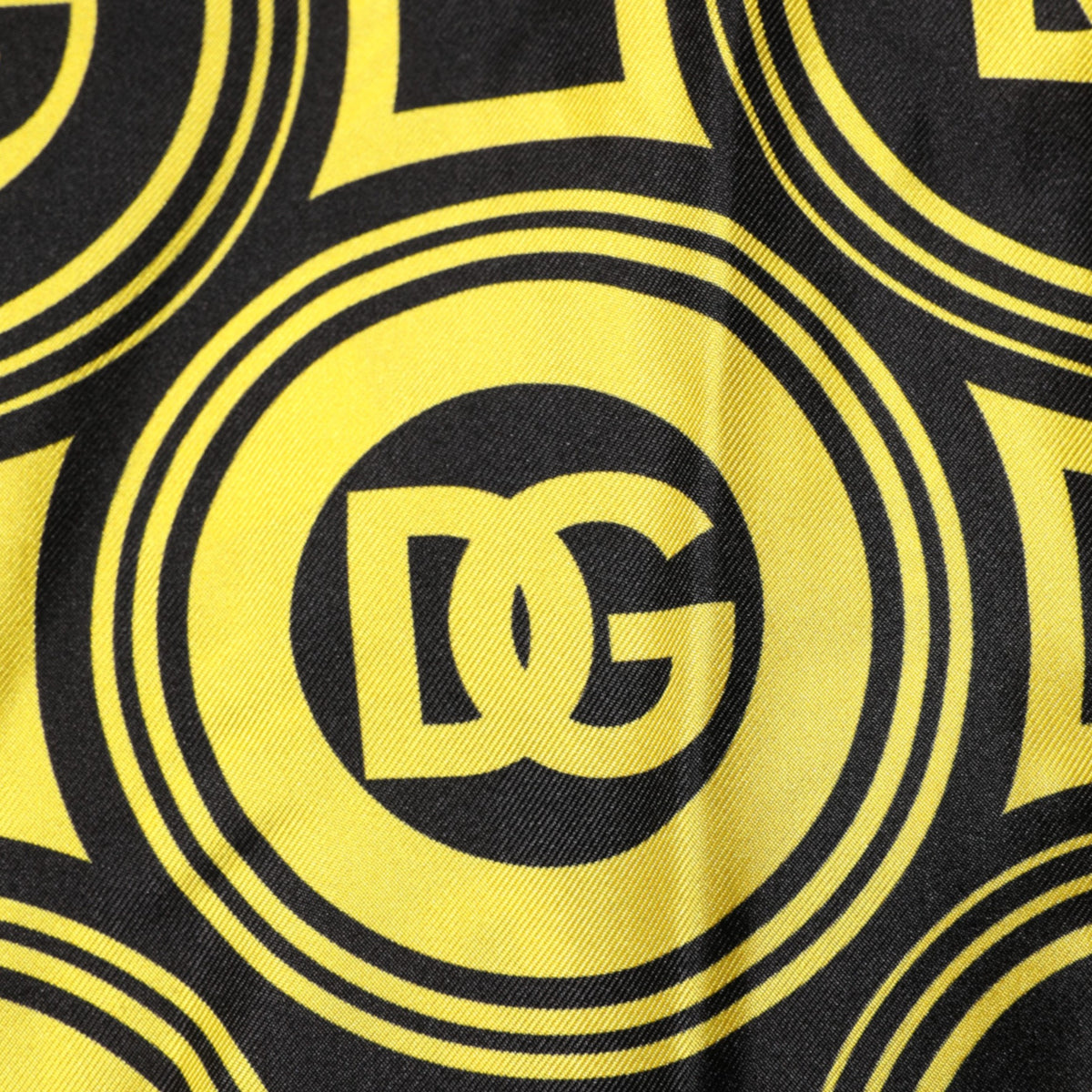 T-shirt en soie jaune avec logo DG géométrique argenté de Dolce &amp; Gabbana