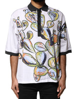T-shirt polo homme oversize blanc à imprimé croquis de Dolce &amp; Gabbana