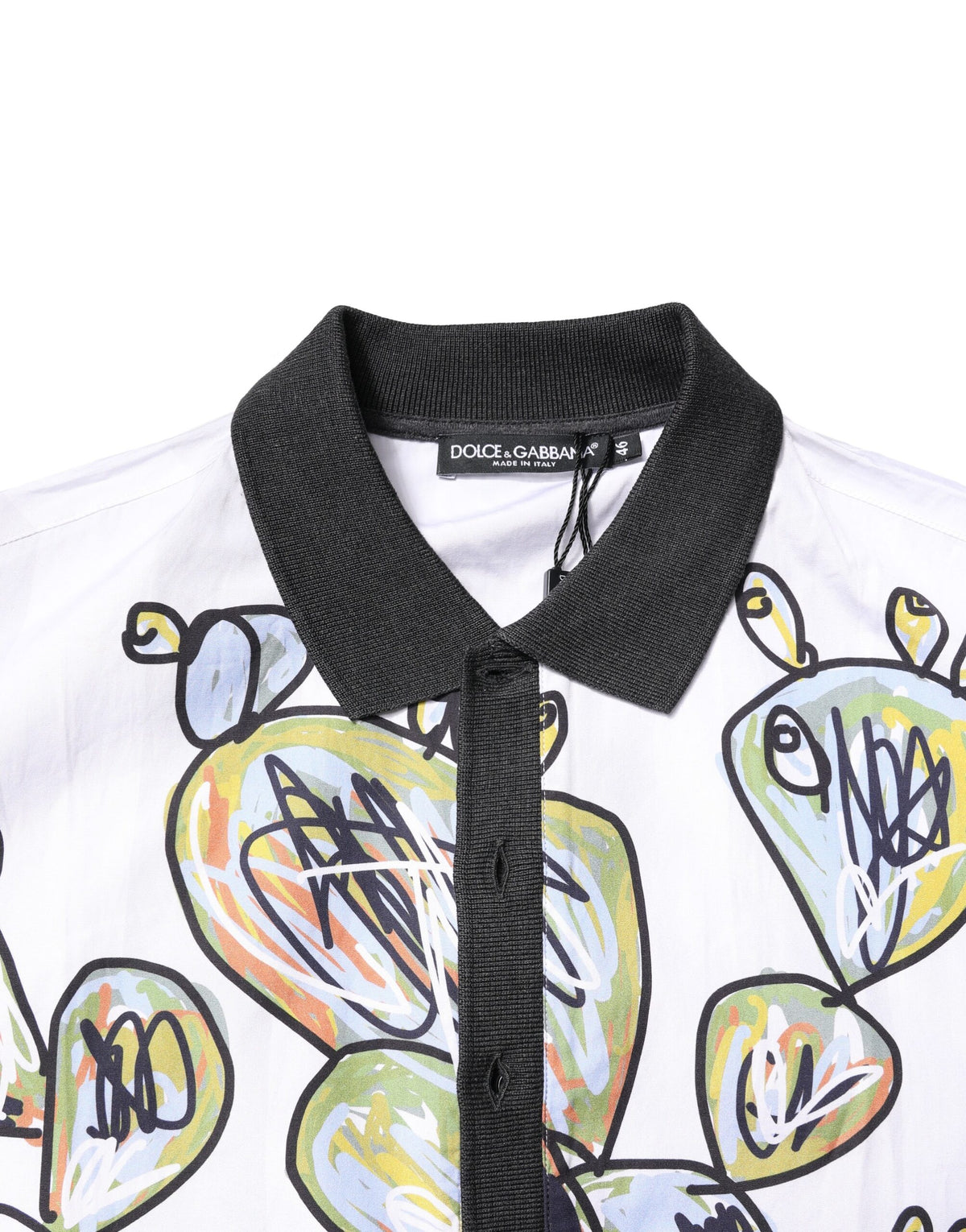 T-shirt polo homme oversize blanc à imprimé croquis de Dolce &amp; Gabbana