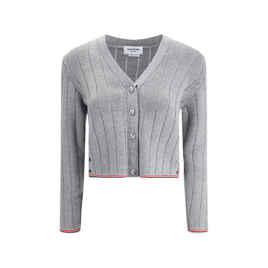Thom Browne Ladder Full Needle Rib Stitch V Neck Car