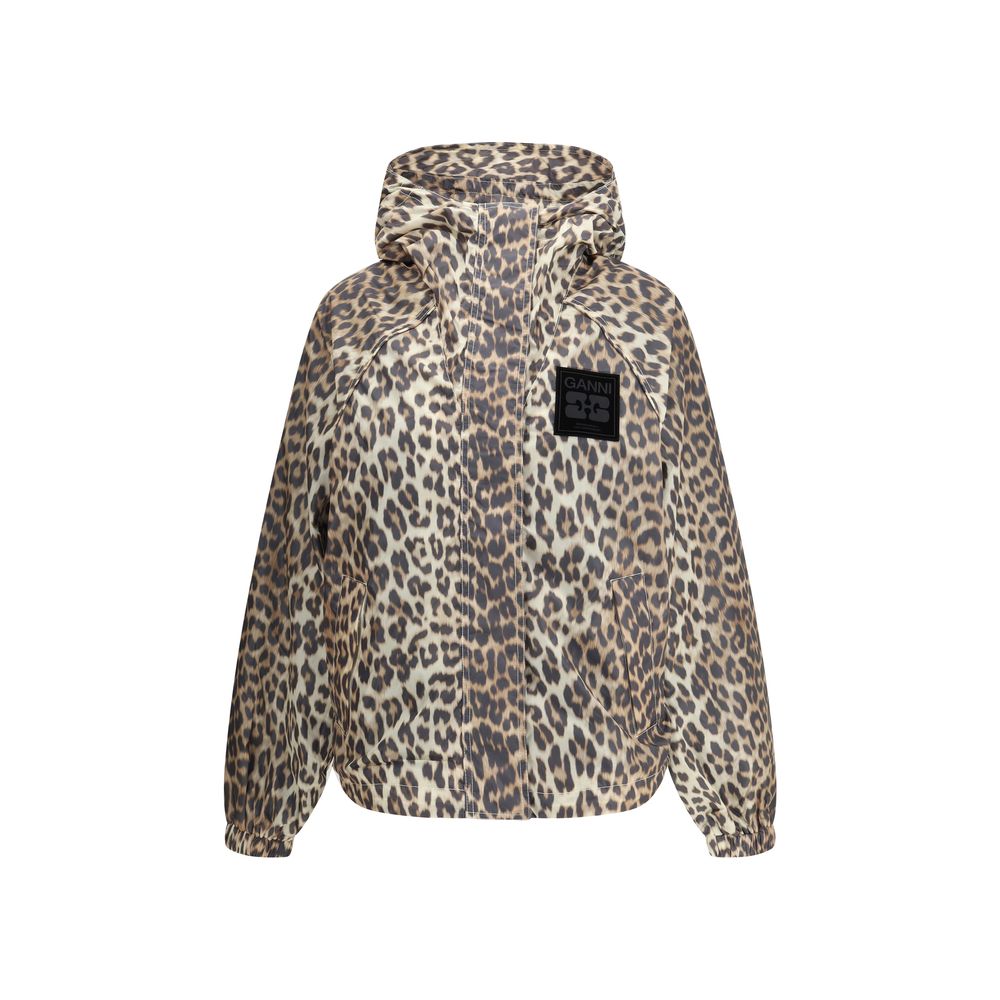 Ganni Leopard Raincoat Jacket - Élégant et Pratique