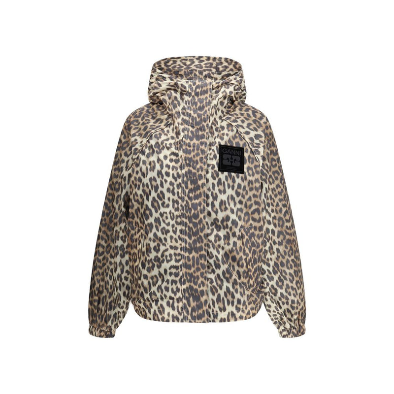 Ganni Leopard Raincoat Jacket - Élégant et Pratique