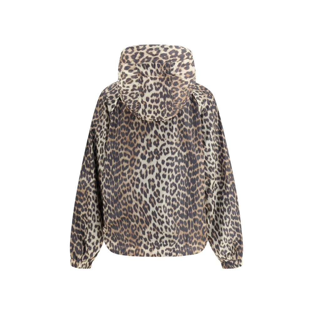 Ganni Leopard Raincoat Jacket - Élégant et Pratique