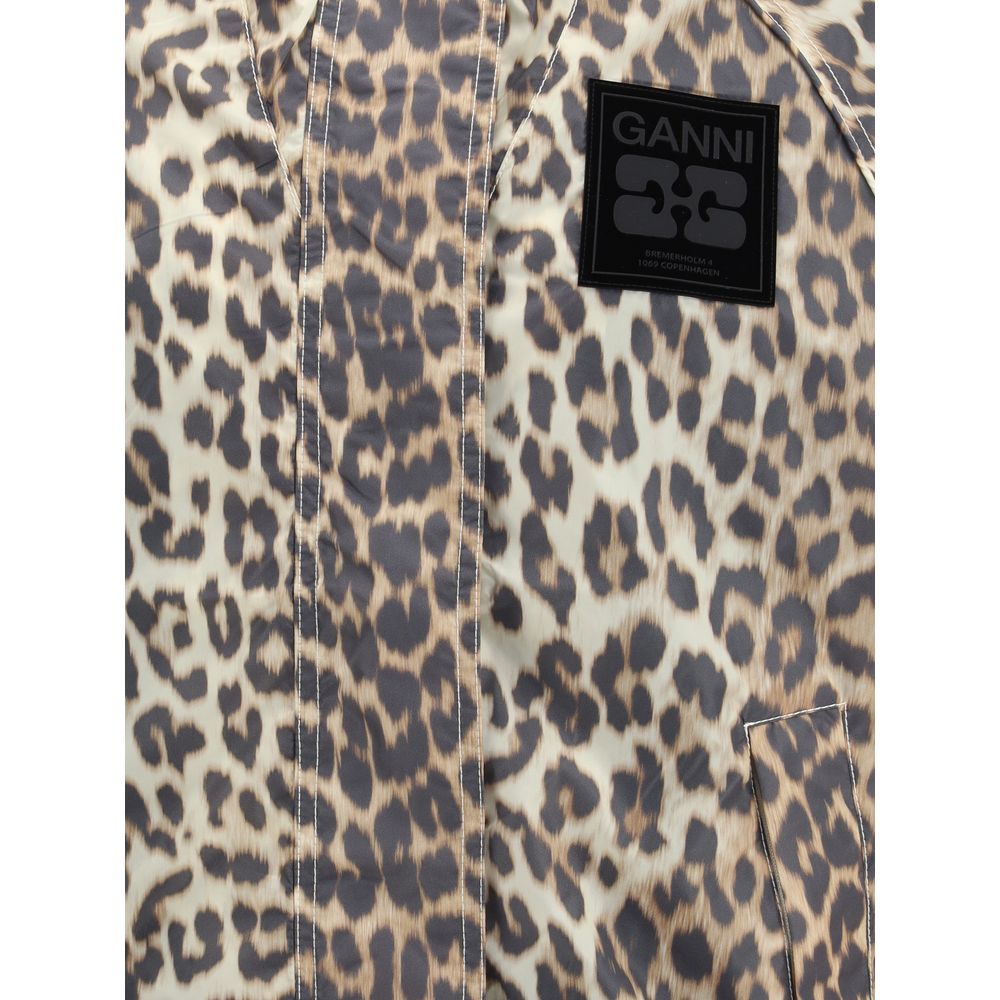 Ganni Leopard Raincoat Jacket - Élégant et Pratique