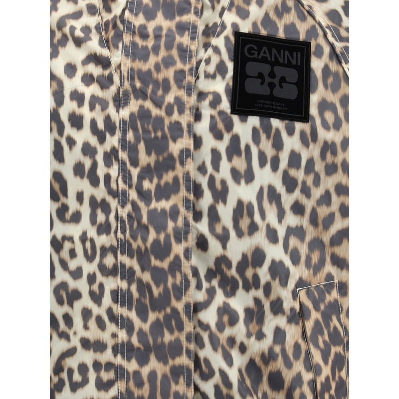 Ganni Leopard Raincoat Jacket - Élégant et Pratique